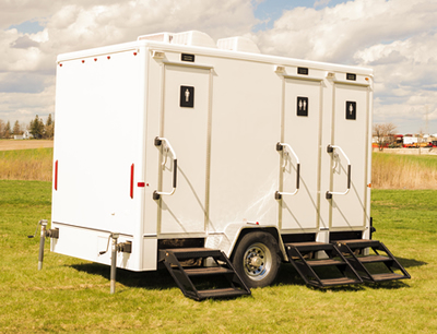 Nice portable toilet in a field